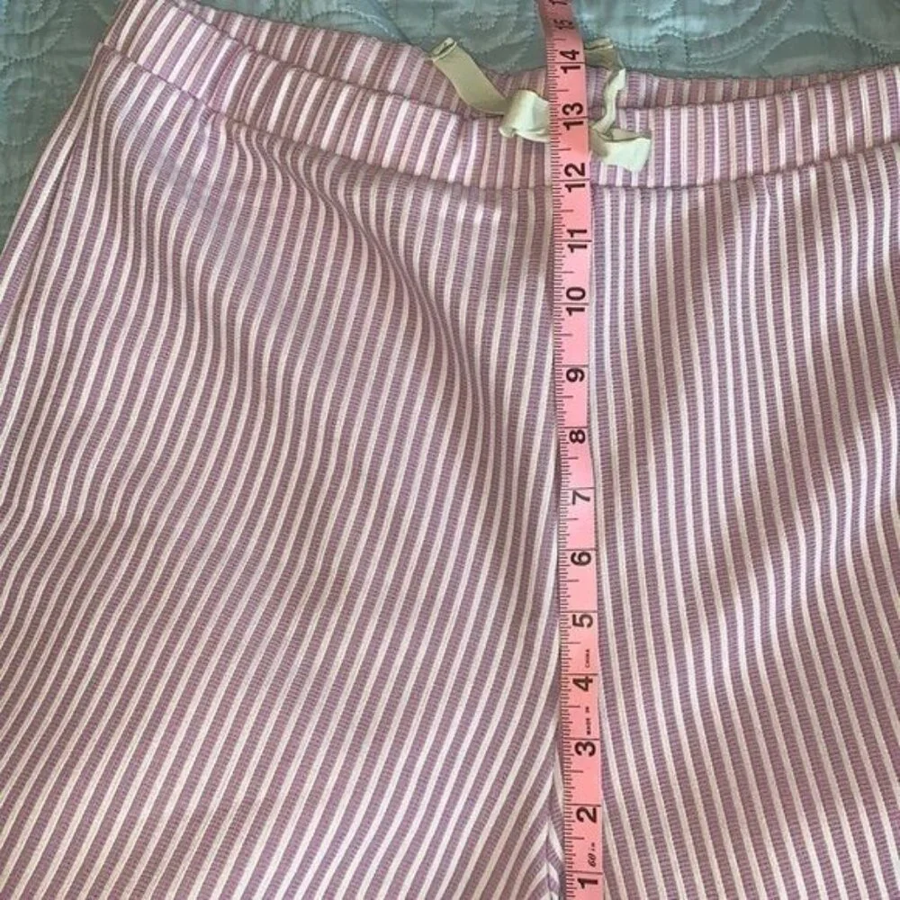 Pink & White Striped Elastic Waist Pants With Bow Detail - Picture 5 of 7